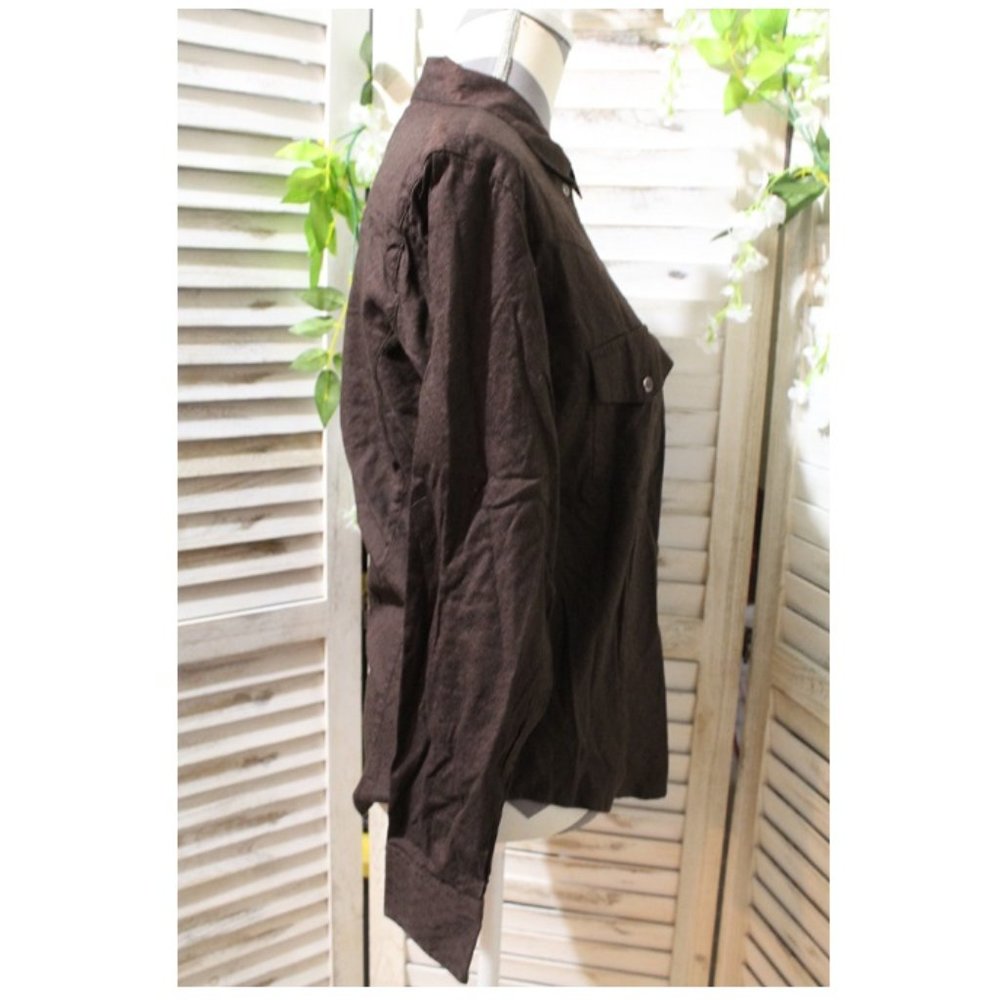 Scully Brown Button Down Shirt Western Boho (12) - image 3